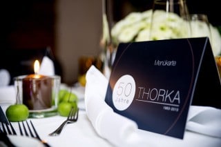 Menükarte beim Thorka Jubiläum