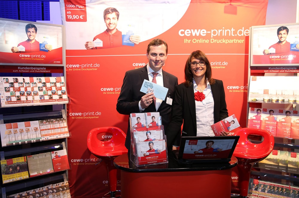 Stand von Cewe-Print auf dem 15. Bayerischen Mittelstandstag in der BMW Welt