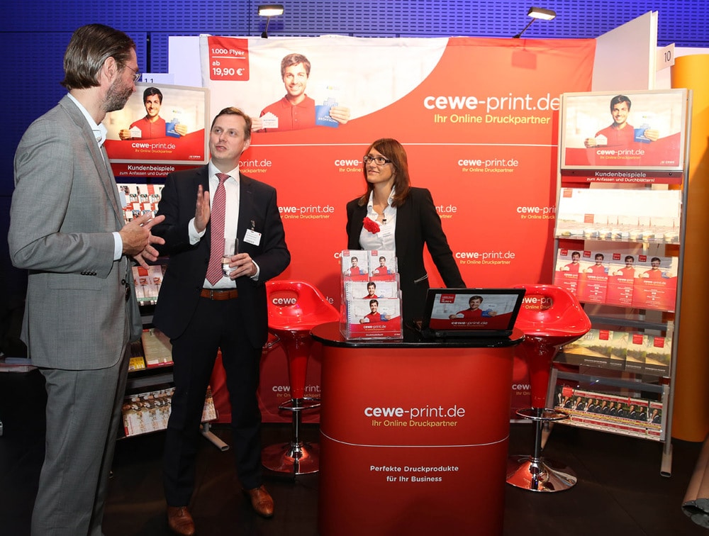 Stand von Cewe-Print auf dem 15. Bayerischen Mittelstandstag in der BMW Welt