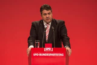 SPD Politiker Sigmar Gabriel beim Bundesparteitag