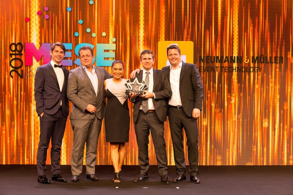 N&M Employer of the Year - Winning picture on stage