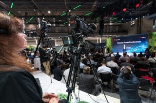 Live-Übertragung vom Huawei Stand während der gesamten CeBit 2018.
