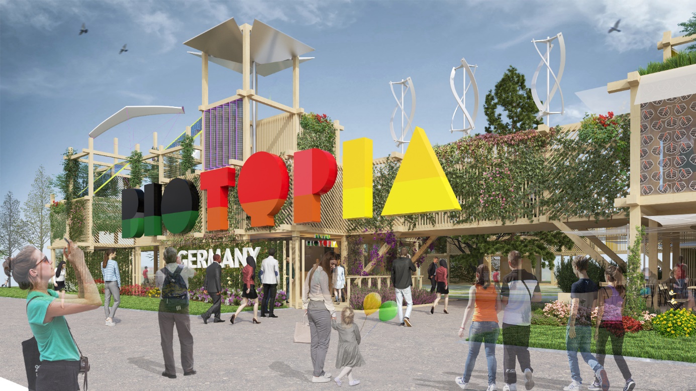 Eingang Süd des Deutschen Gartens auf der Floriade Expo 2022