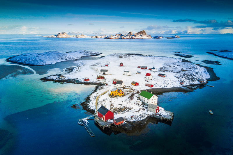 Winter Insel Norwegen