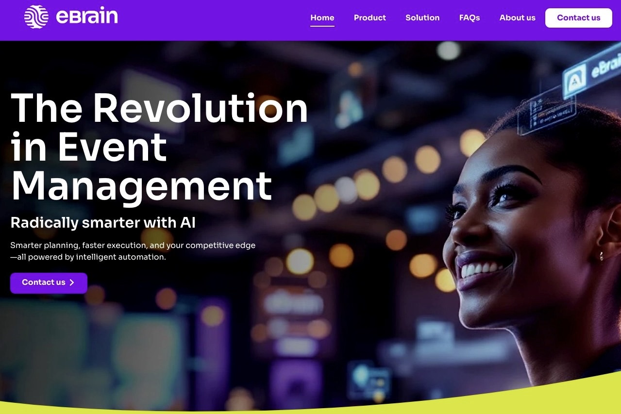 Screenshot der Landingpage von eBrain