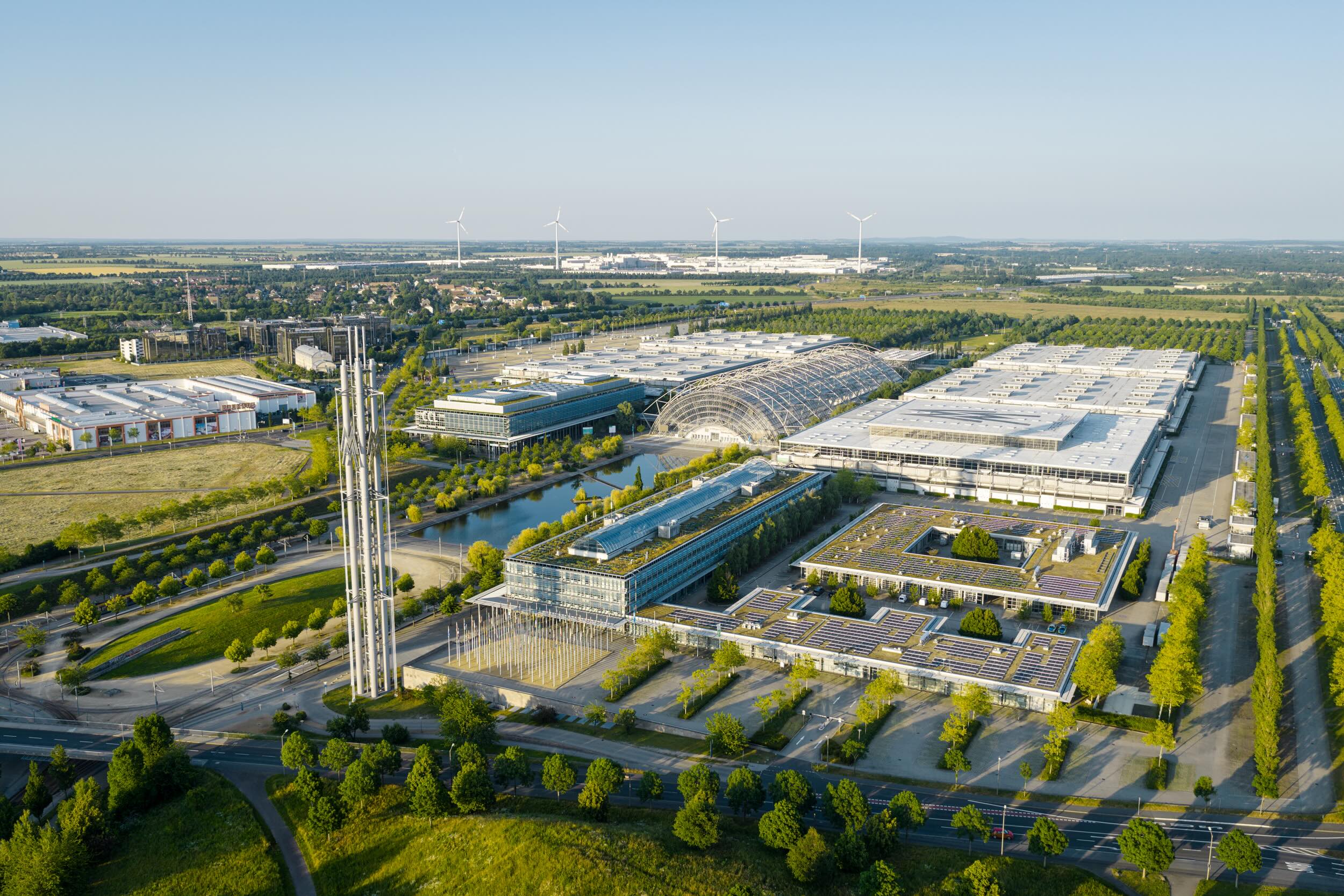 Dronenshot Leipziger Messegelände